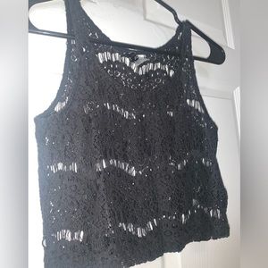 Black crochet crop/tank top